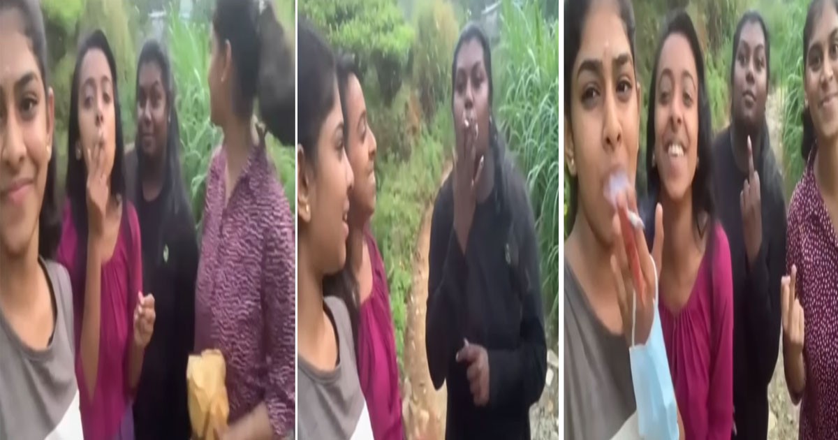 ಸಿಗರೇಟ್ ಸೇದುವದನ್ನೇ ದೊಡ್ಡ ಸಾಧನೆ ಅಂತ ವಿಡಿಯೋ ಮಾಡಿ ಹಾಕಿದ ಯುವತಿಯರು ಇದನ್ನು ನೋಡಿ ಛಡಿ ಏಟು ಕೊಟ್ಟ ಅವರ ಪೋಷಕರು ; ವಿಡಿಯೋ ವೈರಲ್