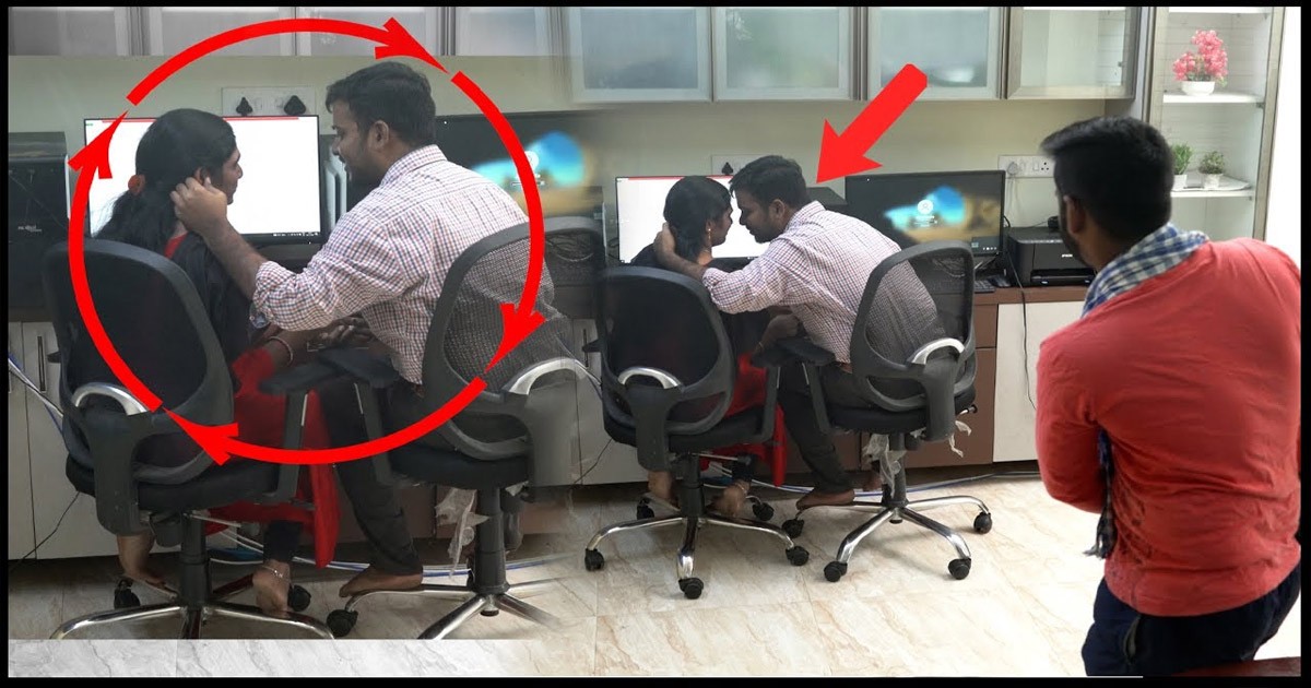 ಆಫೀಸಿನಲ್ಲಿ ಲವ್ವಿ ಡವ್ವಿ ಮಾಡಿದಾ ಜೋಡಿಗೆ ಏನ್ ಆಯ್ತು ನೋಡಿ ; ವಿಡಿಯೋ ವೈರಲ್