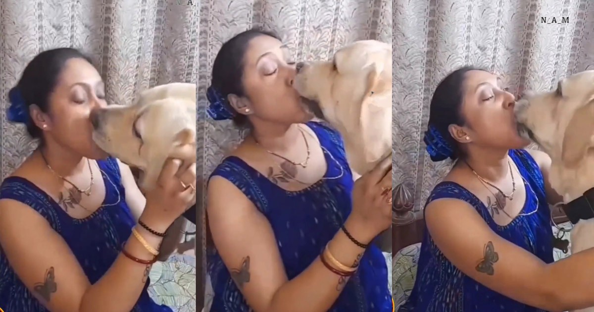 ನಾಯಿಯ ಜೊತೆ ಲಿಪ್ ಟು ಲಿಪ್ ಆಟವಾಡಿದ ಸುಂದರಿ ಆಂಟಿ! ಮರುದಿನ ವಿಡಿಯೋ ನೋಡಿದ ಗಂಡ ಕೊಟ್ಟ ಛಡಿ ಏಟು ನೋಡಿ!