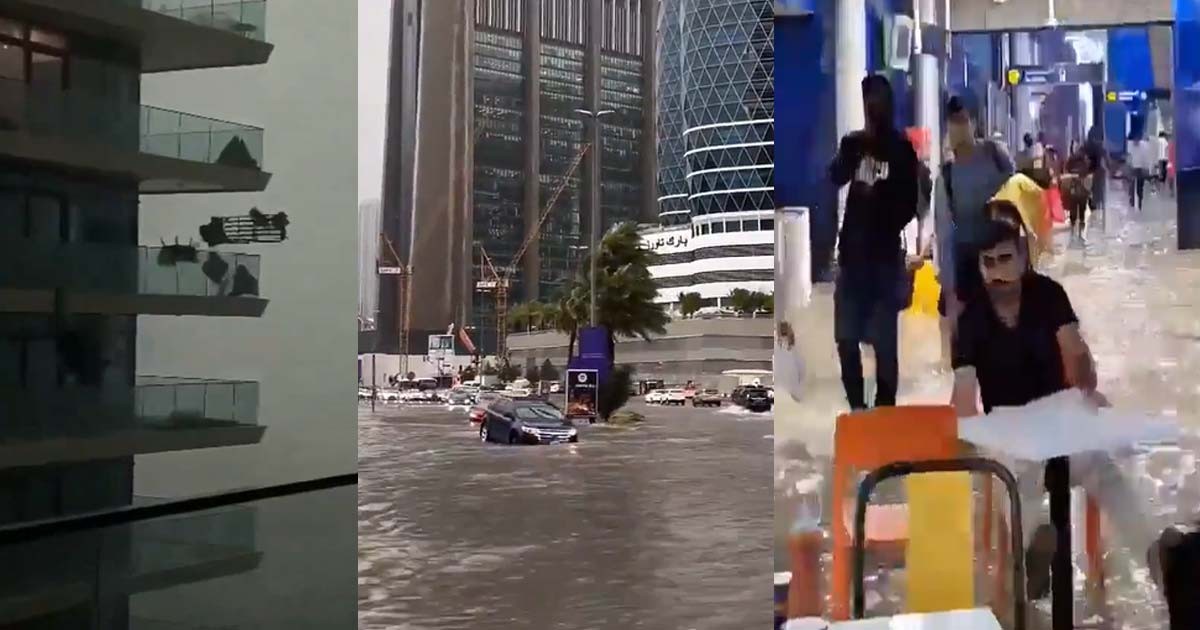 Visuals From Heavy Rain In Dubai Causes flash floods; Schools & College Shut 19 Death