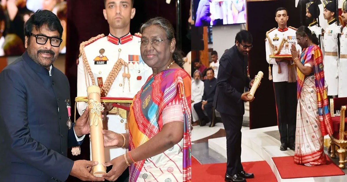 Megastar Chiranjeevi Awarded With Padma Vibhushan By President Droupadi Murmu Megastar Chiranjeevi Awarded With Padma Vibhushan By President Droupadi Murmu