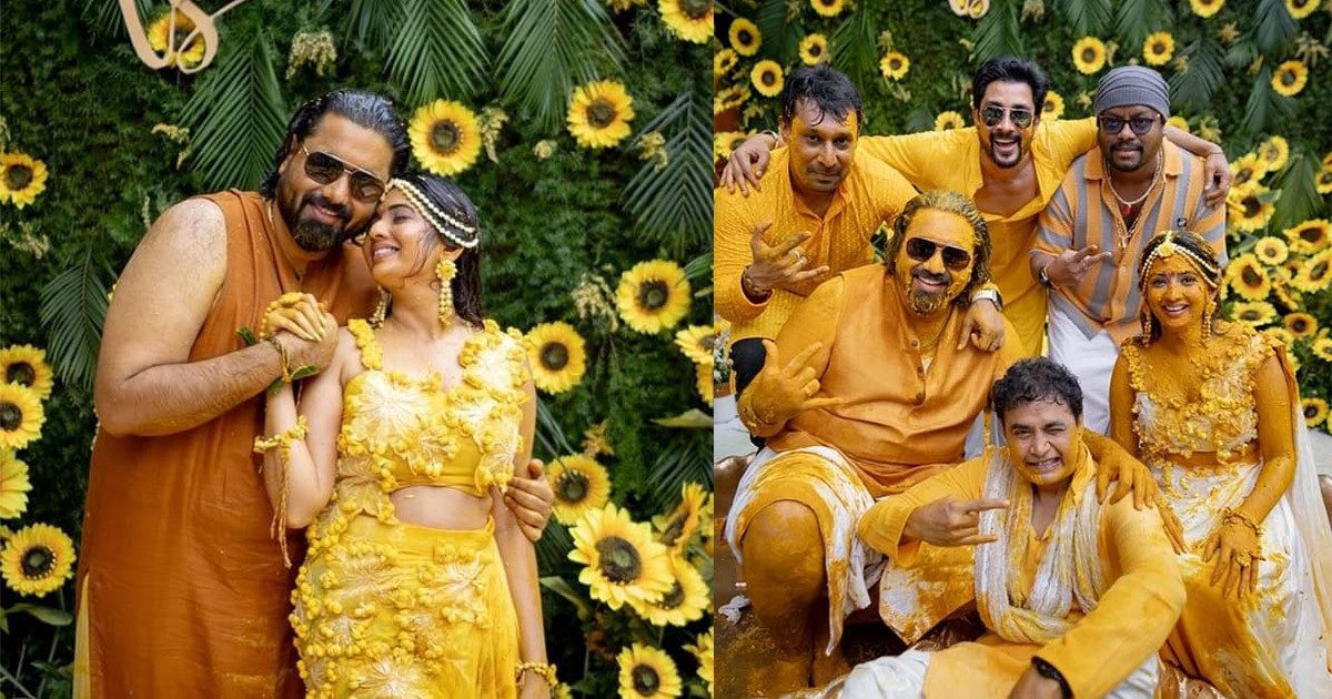 Kannada Director Tarun Sudhir & Actress Sonal Monteiro Haldi Function Kannada Director Tarun Sudhir & Actress Sonal Monteiro Haldi Function