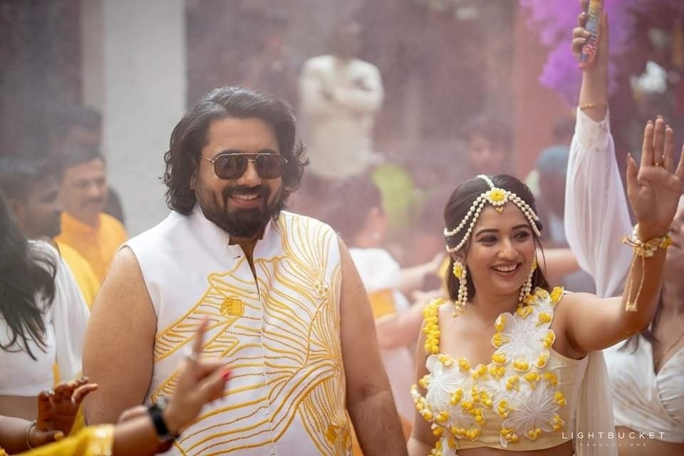 Kannada Director Tarun Sudhir & Actress Sonal Monteiro Haldi Function Kannada Director Tarun Sudhir & Actress Sonal Monteiro Haldi Function