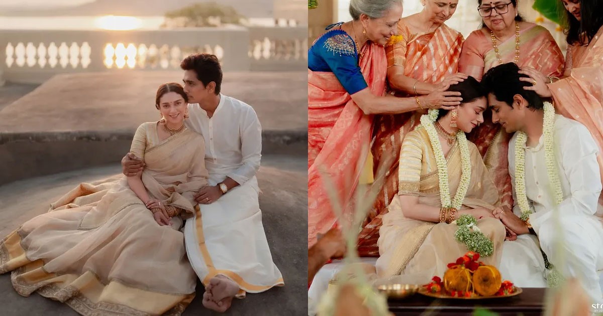 Aditi Rao Hydari and Siddharth Tie the Knot in a Beautiful South Indian Ceremony Aditi Rao Hydari and Siddharth Tie the Knot in a Beautiful South Indian Ceremony