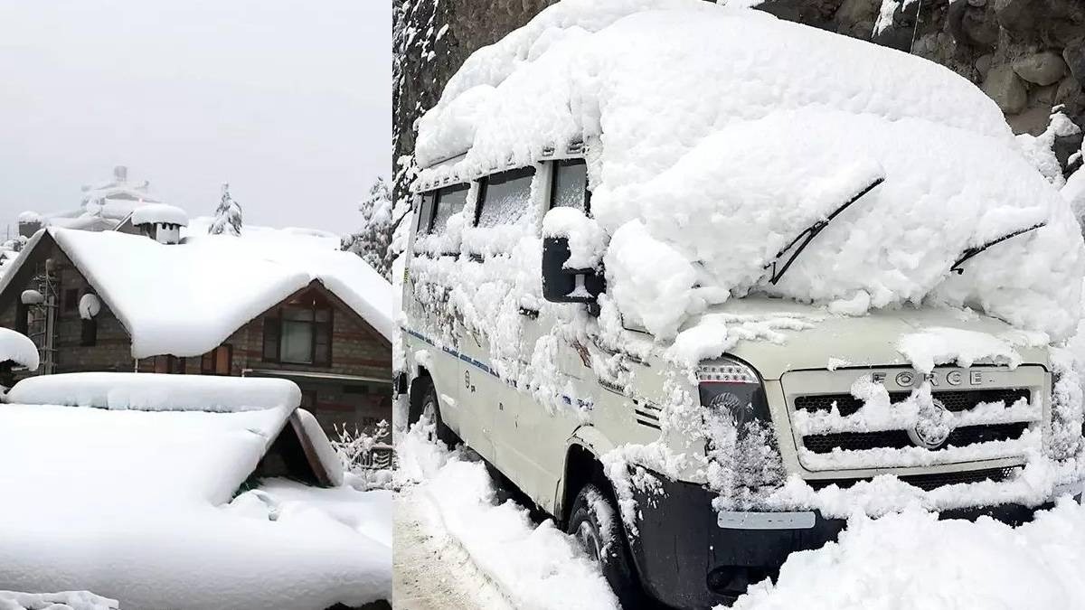 ಮನಾಲಿ – ಹಿಮಾಚಲ ಪ್ರದೇಶದ ಕುಲ್ಲು ಜಿಲ್ಲೆಯಲ್ಲಿ ಭಾರೀ ಹಿಮಪಾತ, ಚಳಿಗಾಲದ ಅದ್ಭುತ ದೃಶ್ಯ