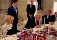 Donald Trump Signs Iran Memorandum of Understanding at Versailles Dinner with Emmanuel Macron