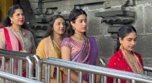 Janhvi Kapoor Climbs 3,550 Steps Barefoot for Peddi Release at Tirumala Temple