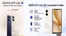 iQOO Z11 Lite 5G Launched in India: Price, Specifications, 6,500mAh Battery & Features