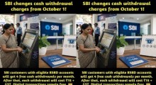 SBI Cash Withdrawal Charges From October 1: ₹15 Plus GST After 4 Free Withdrawals