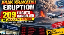Anak Krakatau Eruption Disrupts 209 Flights at Jakarta Airport, Volcanic Ash Triggers Flight Suspensions