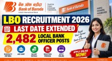 Bank of Baroda LBO Recruitment 2026 Last Date Extended: Apply Online for 2,482 Posts