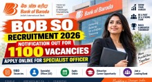 BOB SO Recruitment 2026: 1,100 Vacancies, Apply Online for Specialist Officer Posts