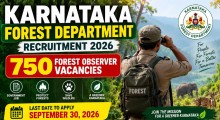 Karnataka Forest Department Recruitment 2026: 750 Forest Observer Vacancies