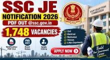 SSC JE Notification 2026 PDF Out @ssc.gov.in, 1,748 Vacancies, Exam Dates, Apply Online