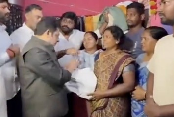 Minister Visits Bereaved Family, Announces 25 Lakh Compensation After Tragic Banner Collapse