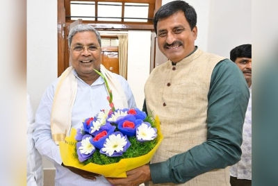 Newly Elected Channapatna MLA C.P. Yogeshwar Meets Chief Minister Siddaramaiah