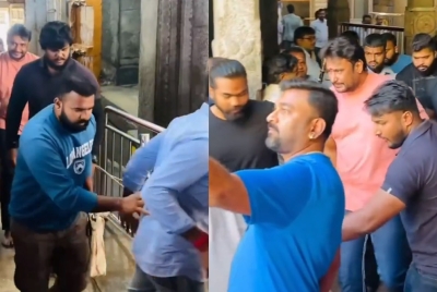 Darshan Thoogudeepa Takes Thayi Chamundeshwari's Blessings Before Resuming Shoot for The Devil