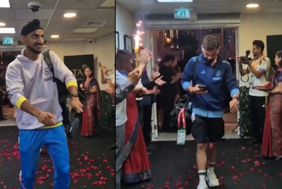 Team India Receives Grand Welcome at Hotel After Champions Trophy 2025 Win