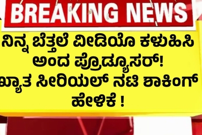 ನಿನ್ನ ಬೆತ್ತಲೆ ವೀಡಿಯೊ ಕಳುಹಿಸಿ ಅಂದ ಪ್ರೊಡ್ಯೂಸರ್! ಖ್ಯಾತ ಸೀರಿಯಲ್ ನಟಿ ಶಾಕಿಂಗ್ ಹೇಳಿಕೆ !