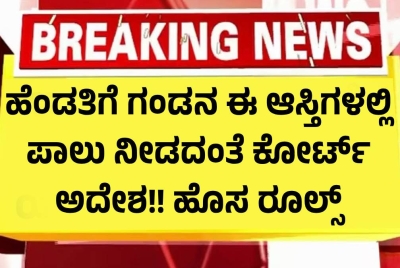 ಹೆಂಡತಿಗೆ ಗಂಡನ ಈ ಆಸ್ತಿಗಳಲ್ಲಿ ಪಾಲು ನೀಡದಂತೆ ಕೋರ್ಟ್ ಅದೇಶ!! ಹೊಸ ರೂಲ್ಸ್