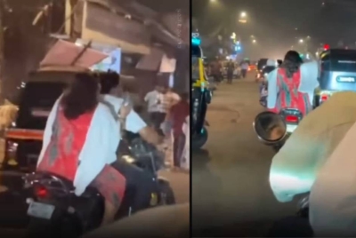 ಬೈಕ್ ರೈಡಿಂಗ್‌  ಮಾಡುವಾಗ  ಗಂಡನಿಗೆ ಹಿಗ್ಗಾ ಮುಗ್ಗಾ ಬಾರಿಸಿದ ಪತ್ನಿ !! ವಿಡಿಯೋ ವೈರಲ್