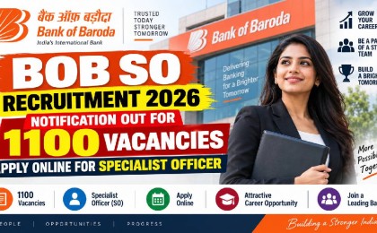 BOB SO Recruitment 2026: 1,100 Vacancies, Apply Online for Specialist Officer Posts