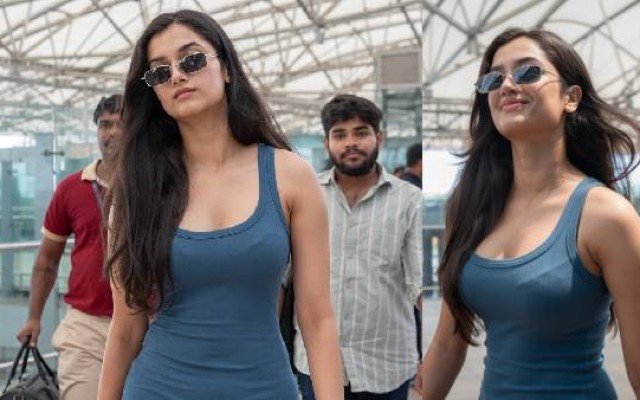 Bhagyashri Borse Flaunts Her Swag in Stylish Airport Look