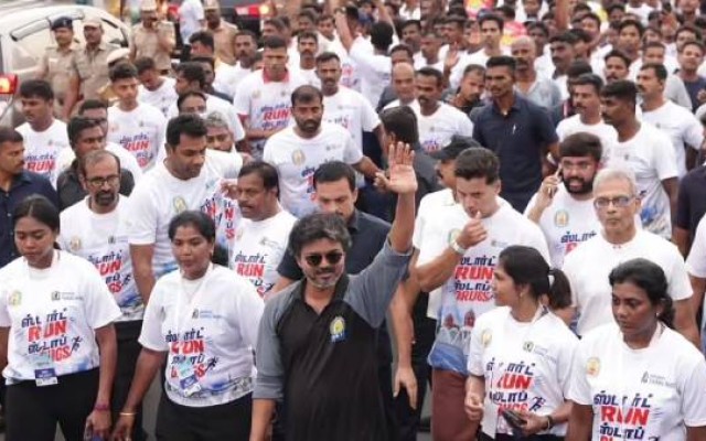 CM Vijay Runs 6 km in Anti-Drug Marathon: A New Chapter Beyond Stardom