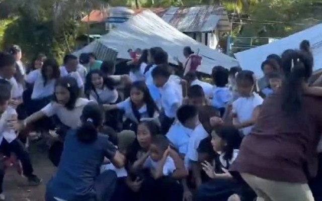 Magnitude 7.8 Earthquake Shakes Mahayahay Elementary School in Malita, Davao Occidental During Flag Ceremony