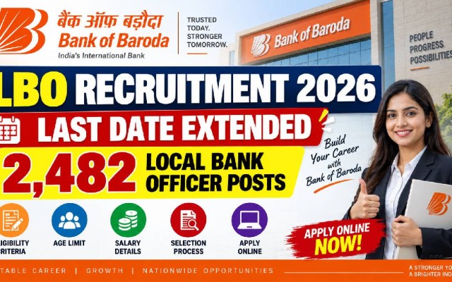 Bank of Baroda LBO Recruitment 2026 Last Date Extended: Apply Online for 2,482 Posts