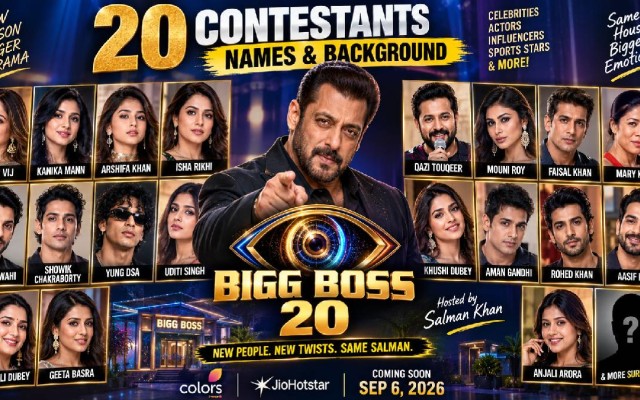 Bigg Boss Hindi 20 Contestants List 2026: Names, Background, TV Shows & More