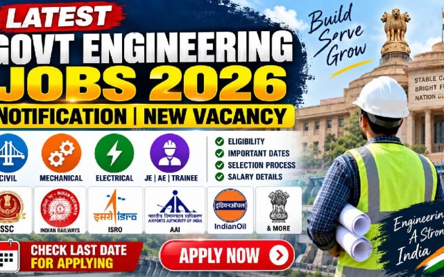 Latest Govt Engineering Jobs 2026: New Vacancy, Notification for Civil, Mechanical, Electrical, JE, AE