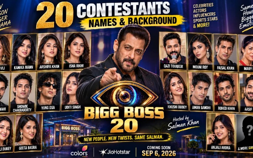 Bigg Boss Hindi 20 Contestants List 2026: Names, Background, TV Shows & More