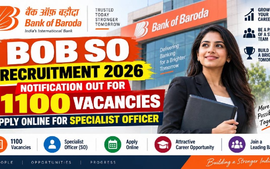 BOB SO Recruitment 2026: 1,100 Vacancies, Apply Online for Specialist Officer Posts